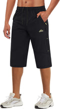 Men's Capri Shorts Quick Dry Below Knee 3/4 Capri Pants - Secure
