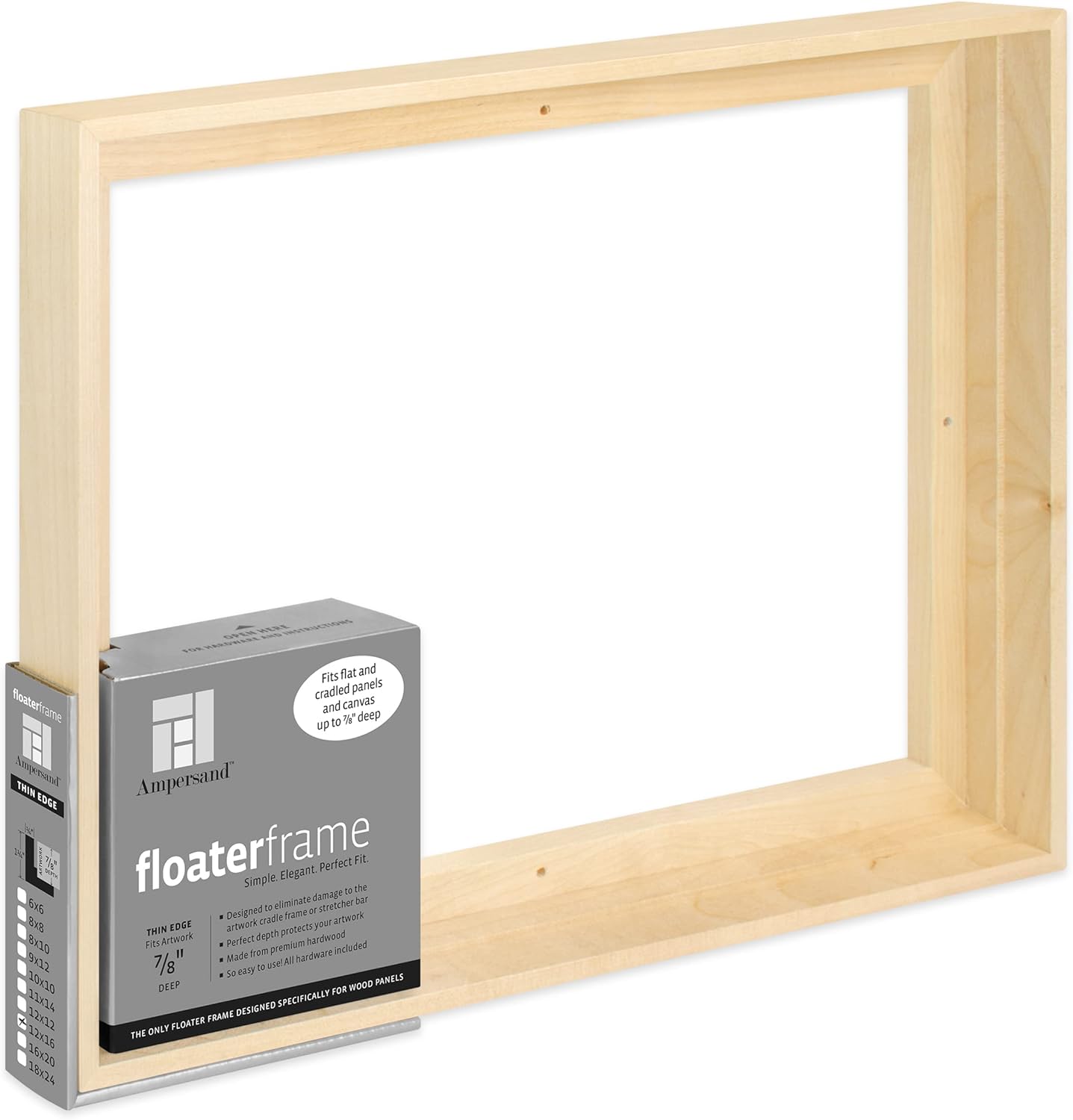 Ampersand Art Supply Floaterframe for 12x16 Canvas and Panels