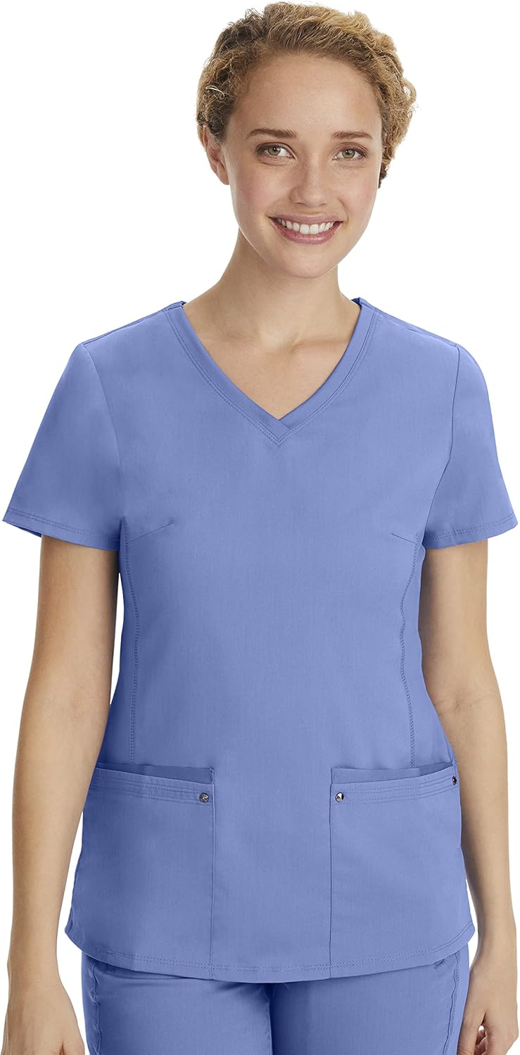 Healing Hands Women's V-Neck Scrub Top with 2 Pockets