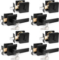Probrico Square Keyed Entry Levers and Deadbolts 4 Pack - Keyed Alike