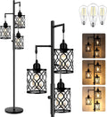 Dimmable Farmhouse Floor Lamp - Rustic 3-Light 68in Standing Lamp