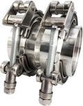 2.5 in Quick Release V-Band Clamp with Male Female Flanges - 2 Pack