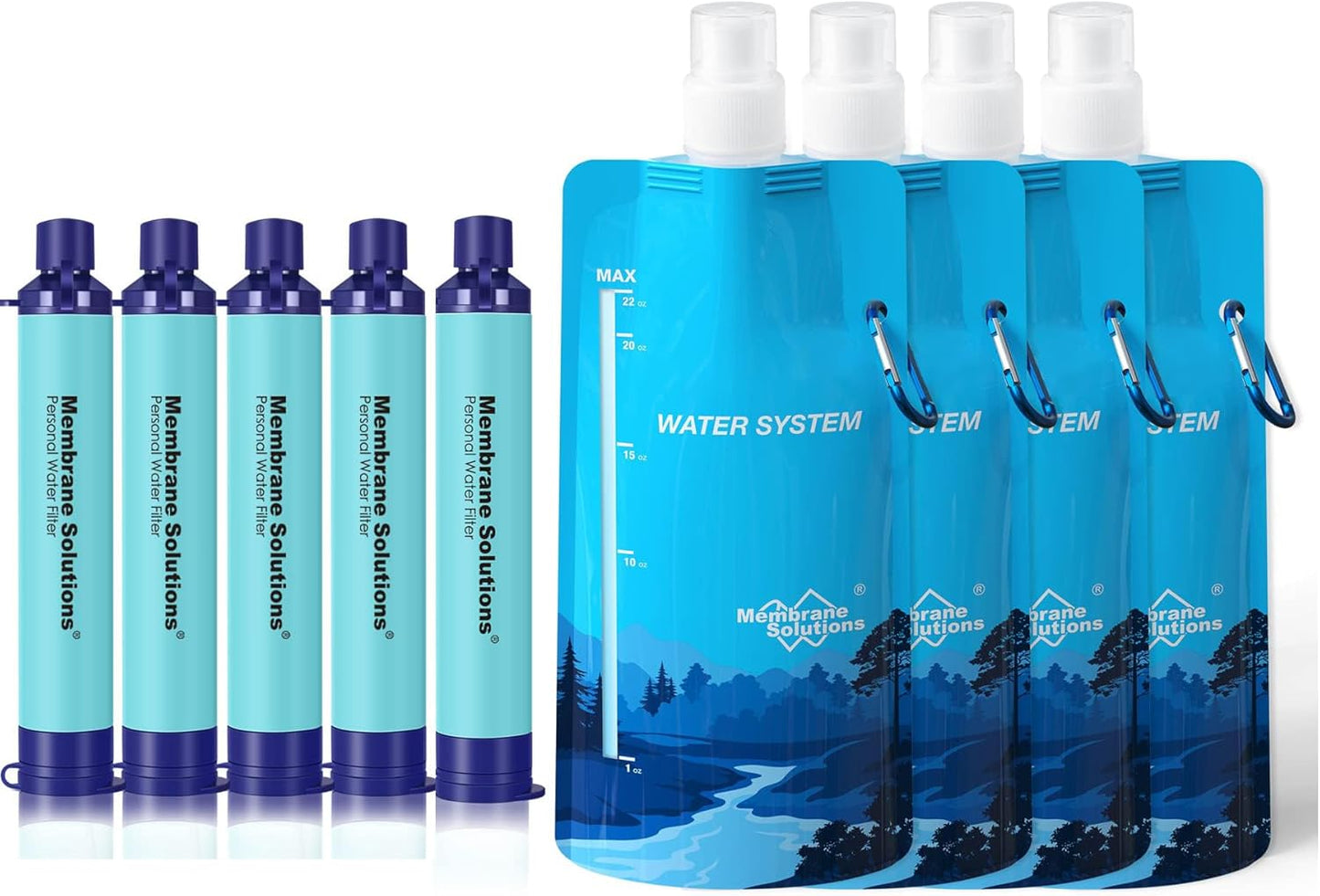 Survival Water Filtration Kit & Bottle Combo