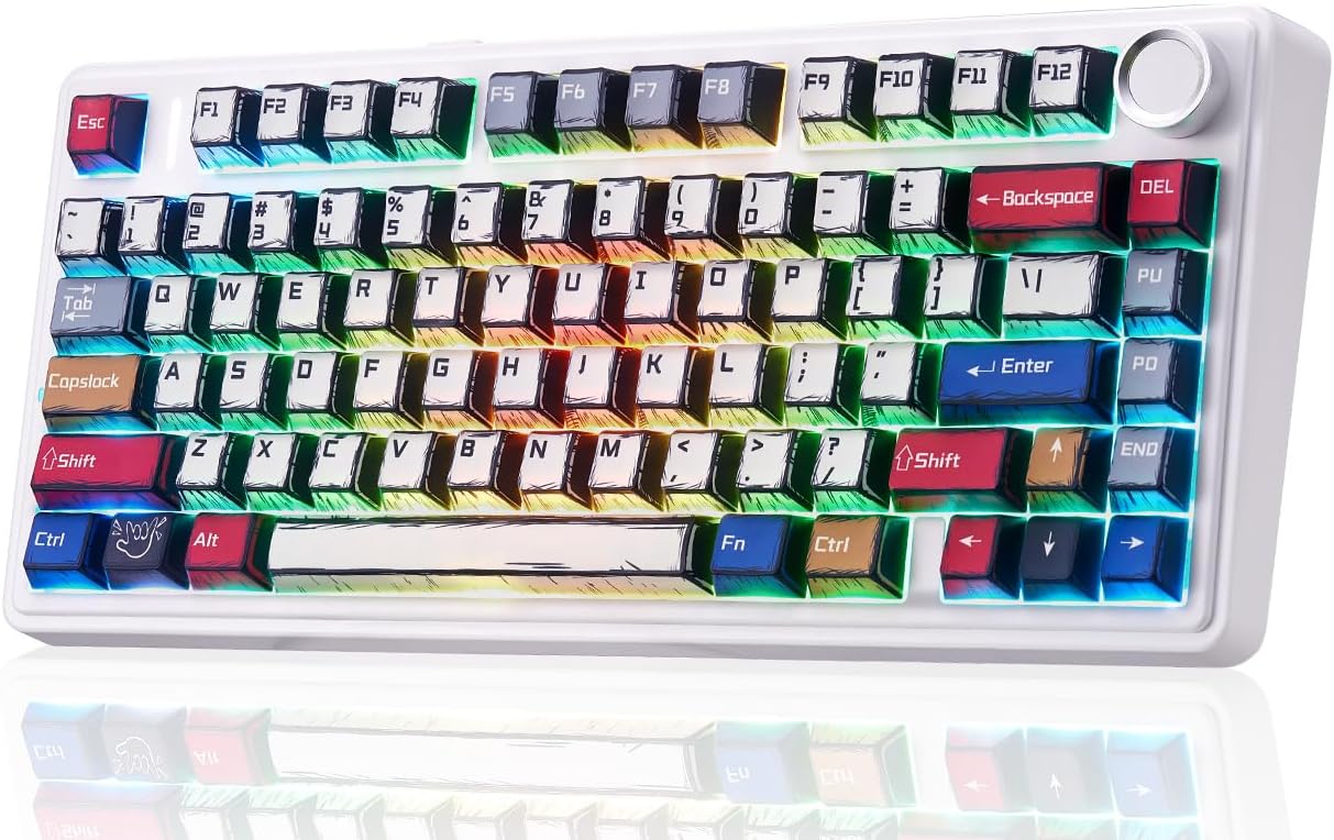 AULA F75 Wireless Mechanical Keyboard with RGB Backlit Features