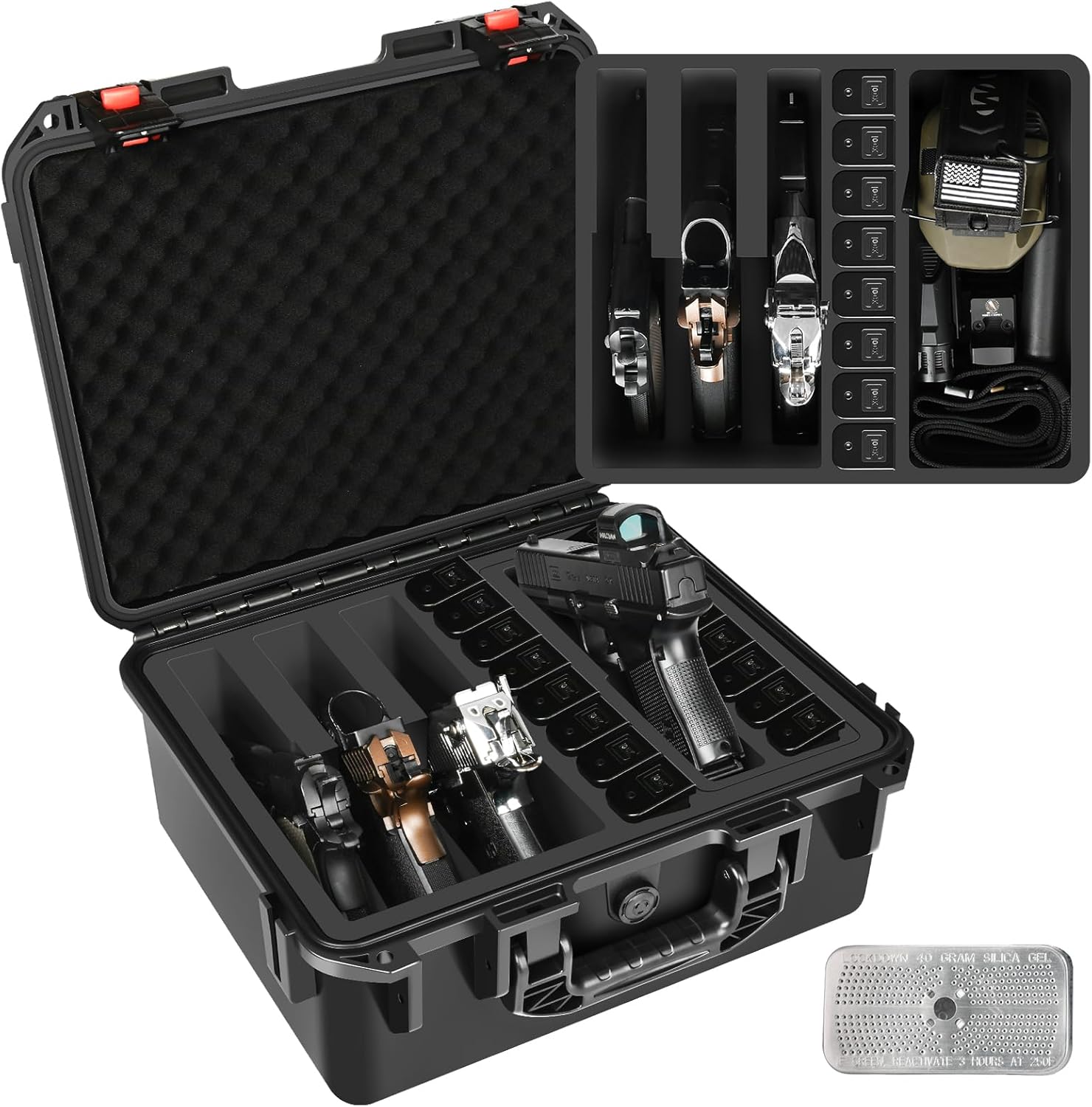 Pistol Gun Case for Multi Handguns - Waterproof Hard Shell Box