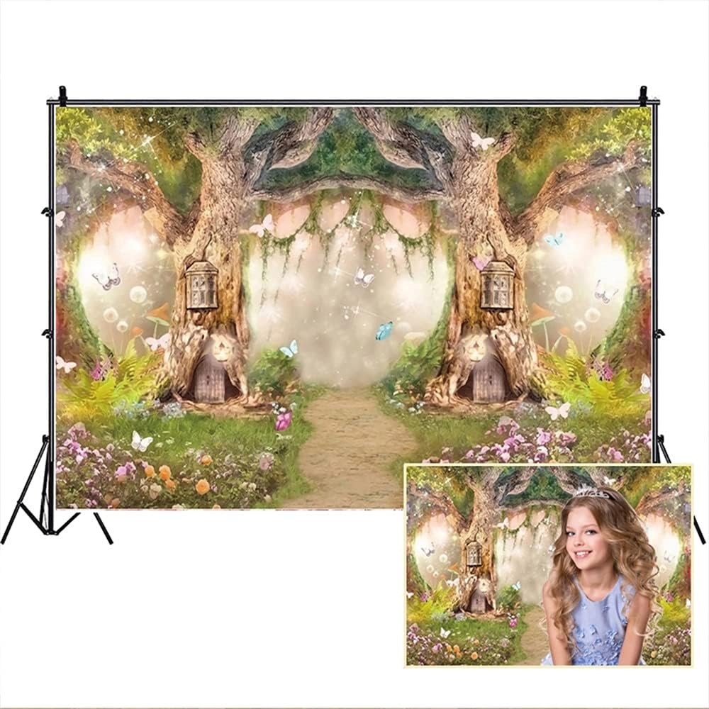 10x8ft Vinyl 1st Birthday Backdrop for Fairytale Forest Theme