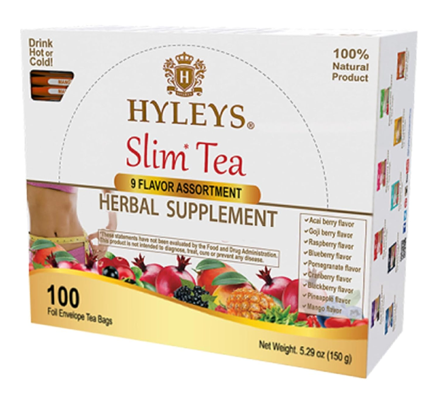 Hyleys Slim Tea 9 Flavor Assortment for Weight Loss and Detox