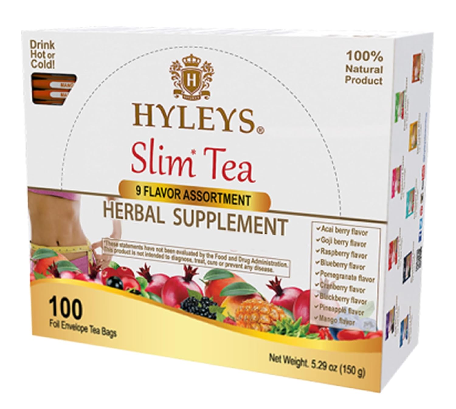 Hyleys Slim Tea 9 Flavor Assortment for Weight Loss and Detox