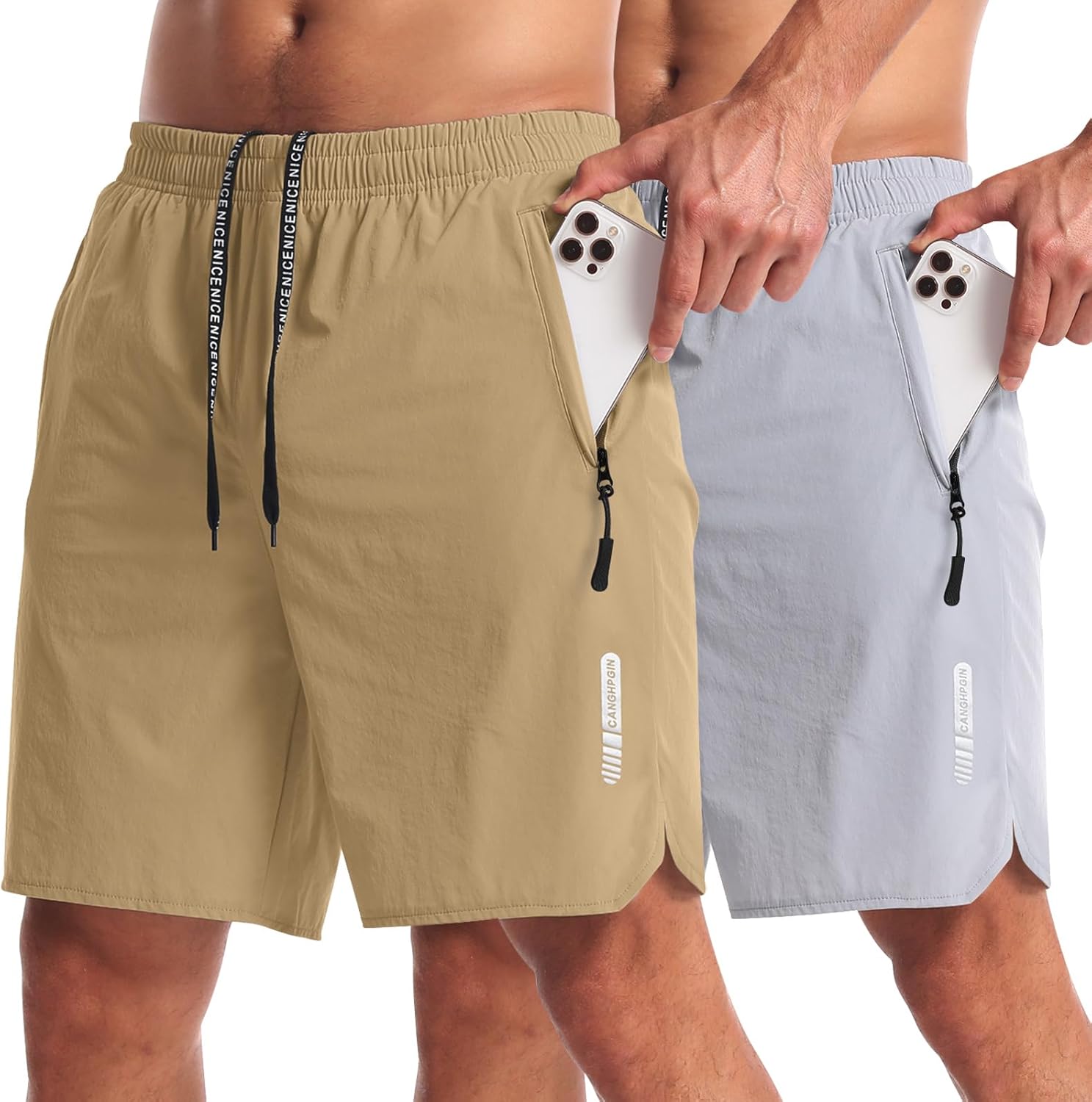 CANGHPGIN Mens Workout Athletic Shorts 7 Inch Quick Dry Fit