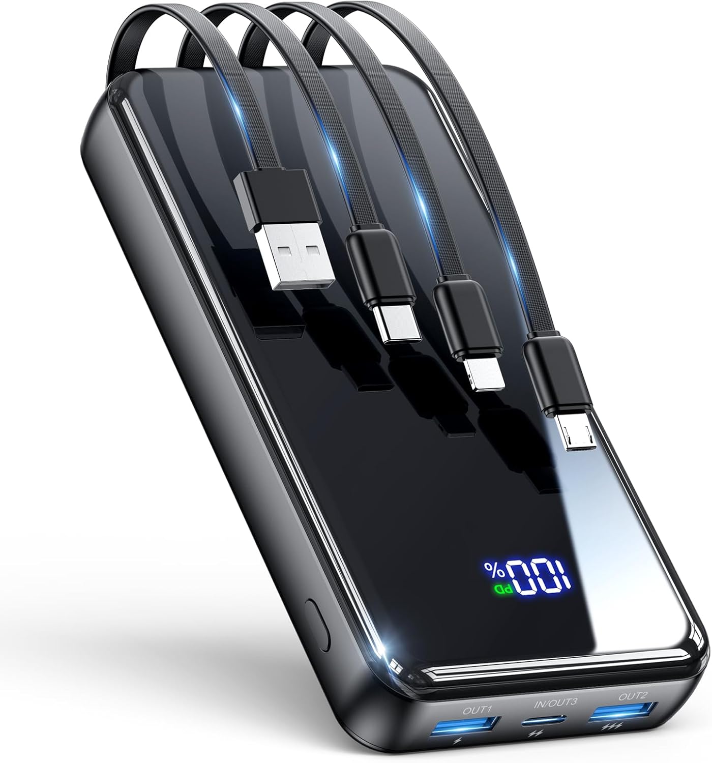 Portable Charger 50000mAh Power Bank with Built-in Cables