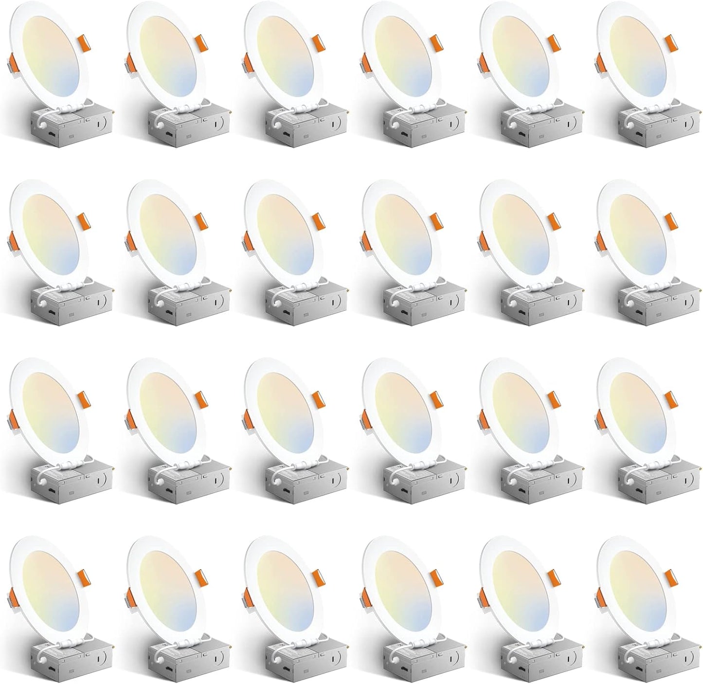 Amico 24 Pack 6 Inch Ultra-Thin LED Recessed Ceiling Light