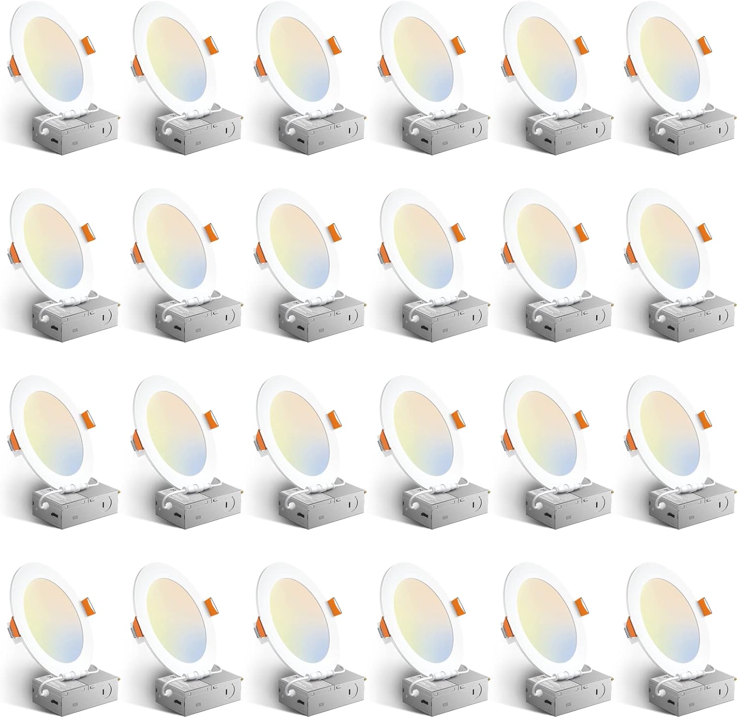 Amico 24 Pack 6 Inch Ultra-Thin LED Recessed Ceiling Light