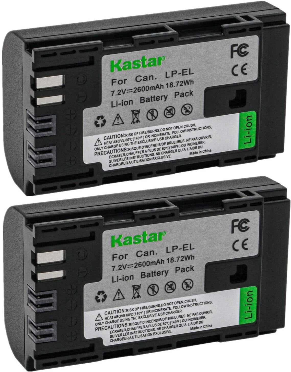 Kastar LPEL Fully Decoded Battery Replacement for Canon LP-EL