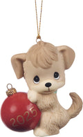 Precious Moments Howl-iday Cheer 2025 Dated Dog Ornament - Bisque