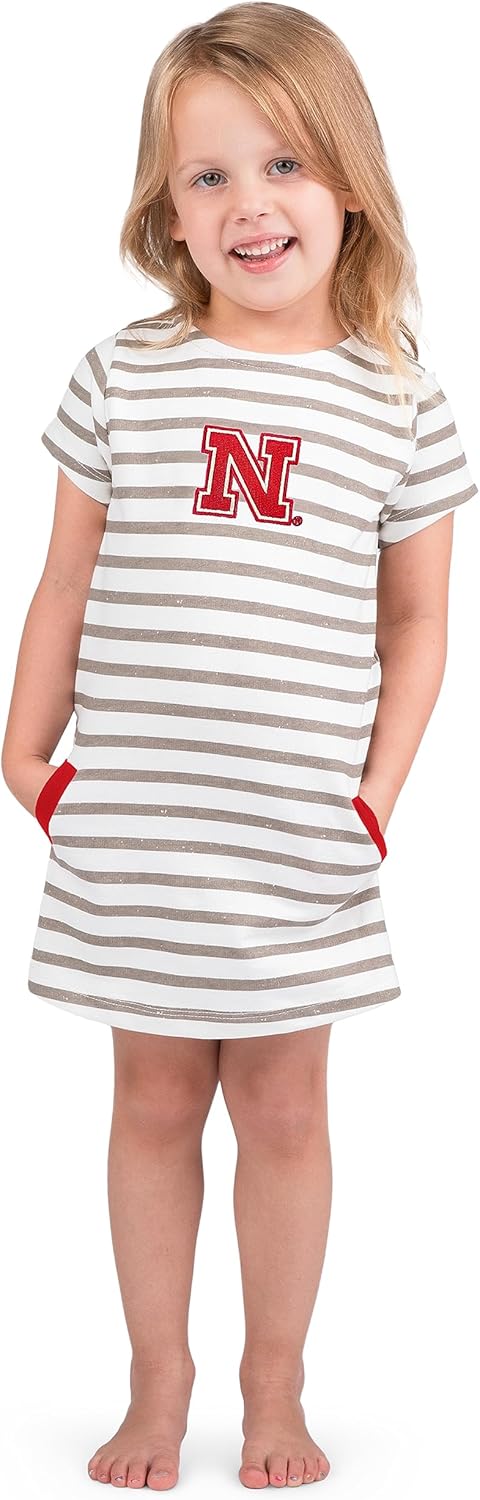 Little King NCAA Toddler Girls Striped Dress with Team Logo
