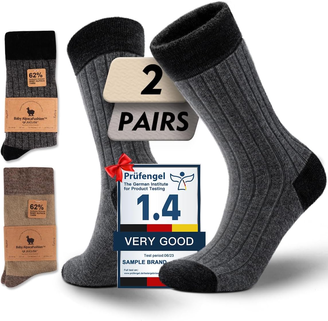 Alpaca Wool Heavyweight Crew Socks for Winter Hiking Comfort