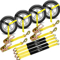 Trekassy 2x 144 Car Tie Down Straps for Trailers - Heavy Duty Secure