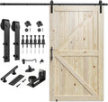 Solid Spruce 48in x 84in Sliding Barn Door with 8ft Track - Unfinished