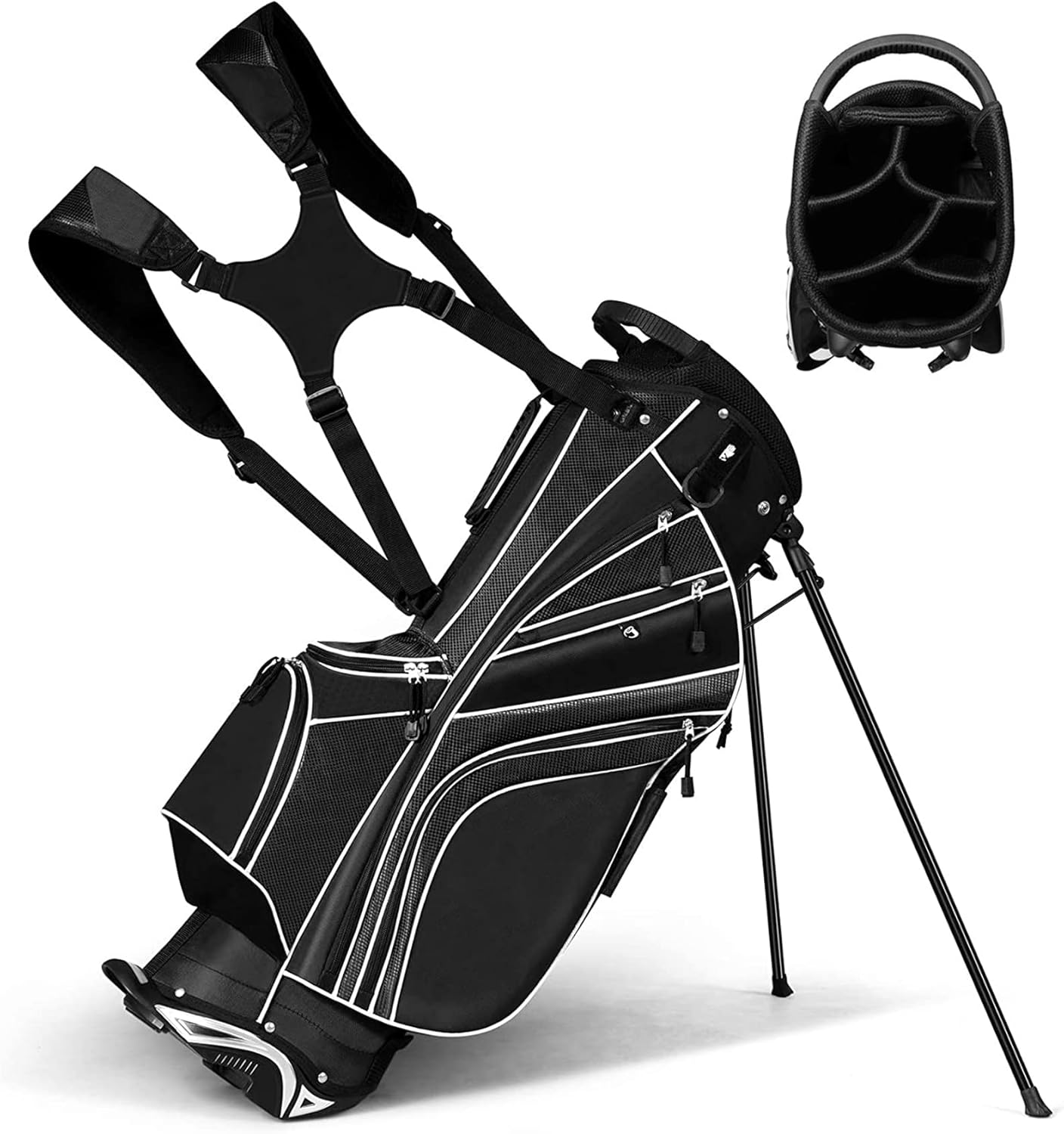 Tangkula Golf Stand Bag with 6 Way Top Dividers for Comfort