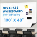 Magnetic Whiteboard Surface 100in x 48in - Thick Peel & Stick Dry