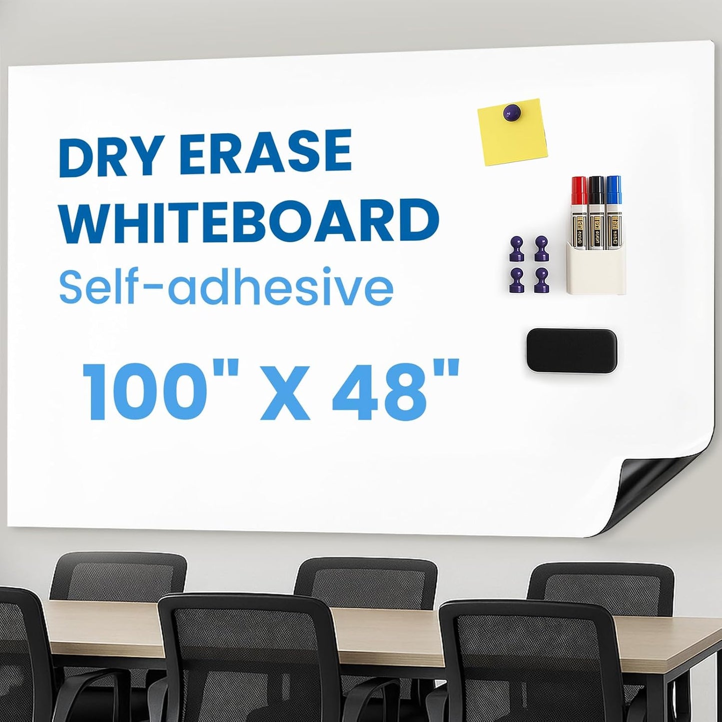 Large Magnetic Whiteboard Surface for Easy Writing & Erasing