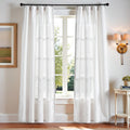 Linen Blend Curtains for Bedroom Living Room - Light Filtering Drapes