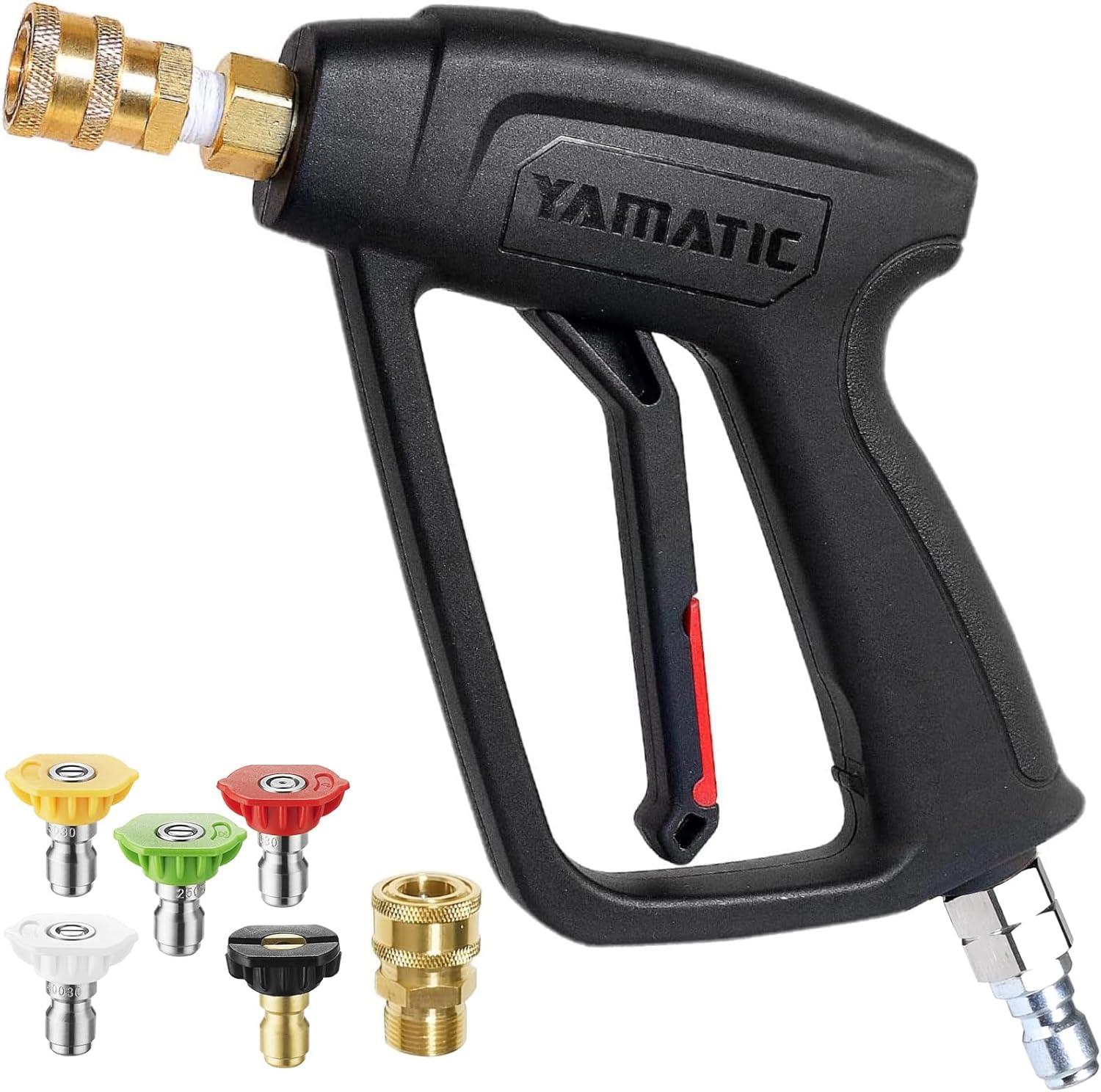 YAMATIC Short Pressure Washer Gun with 360-Degree Swivel Design