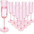 Pink Champagne Flutes Plastic 36 Pack - Heavy Duty Vintage Disposable