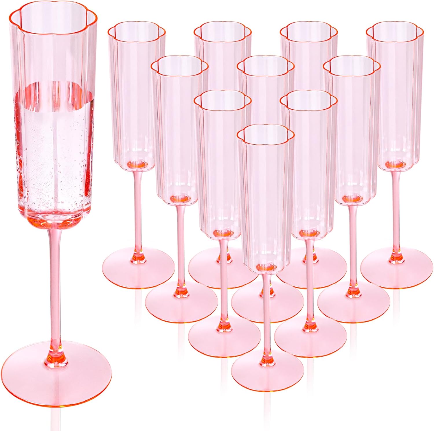 Elegant Pink Champagne Flutes Plastic for Memorable Toasts