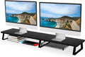 Large Dual Monitor Stand Riser with Drawer - Ergonomic Desk Shelf