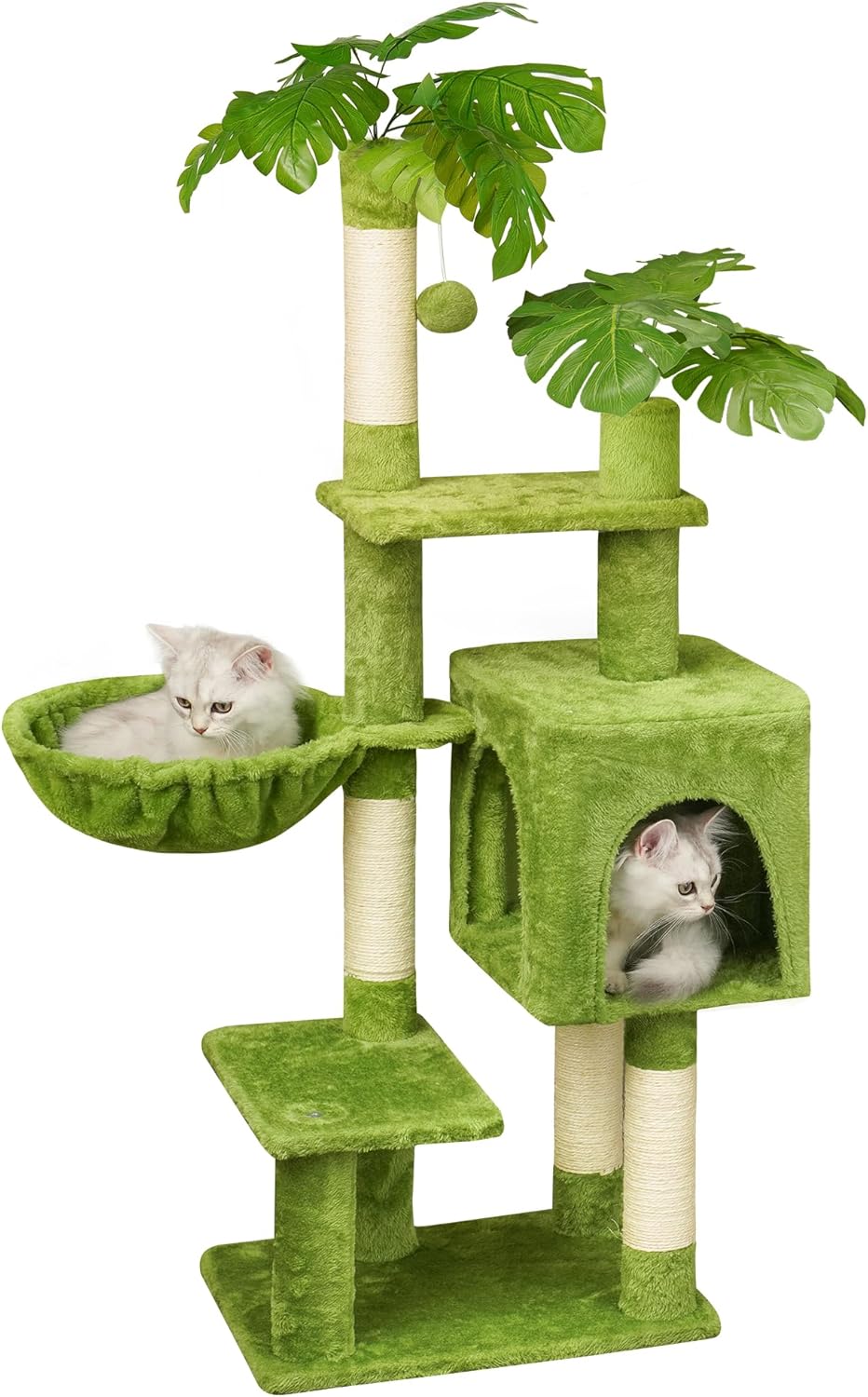 Green Tall Cat Tree 47-Inch for Kittens and Small Cats