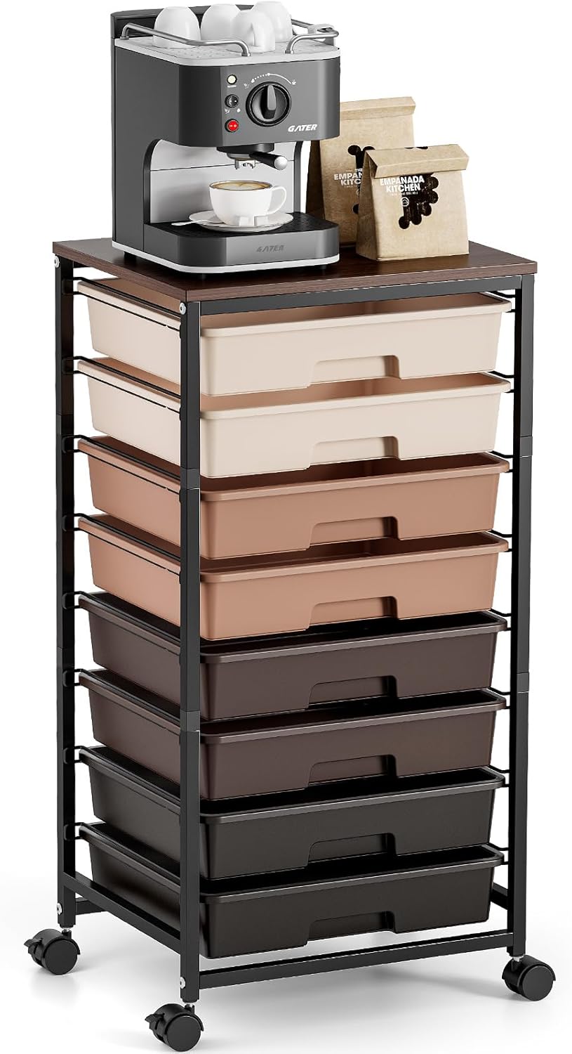 TOOLF 8-Drawer Utility Cart with Wheels for Versatile Storage