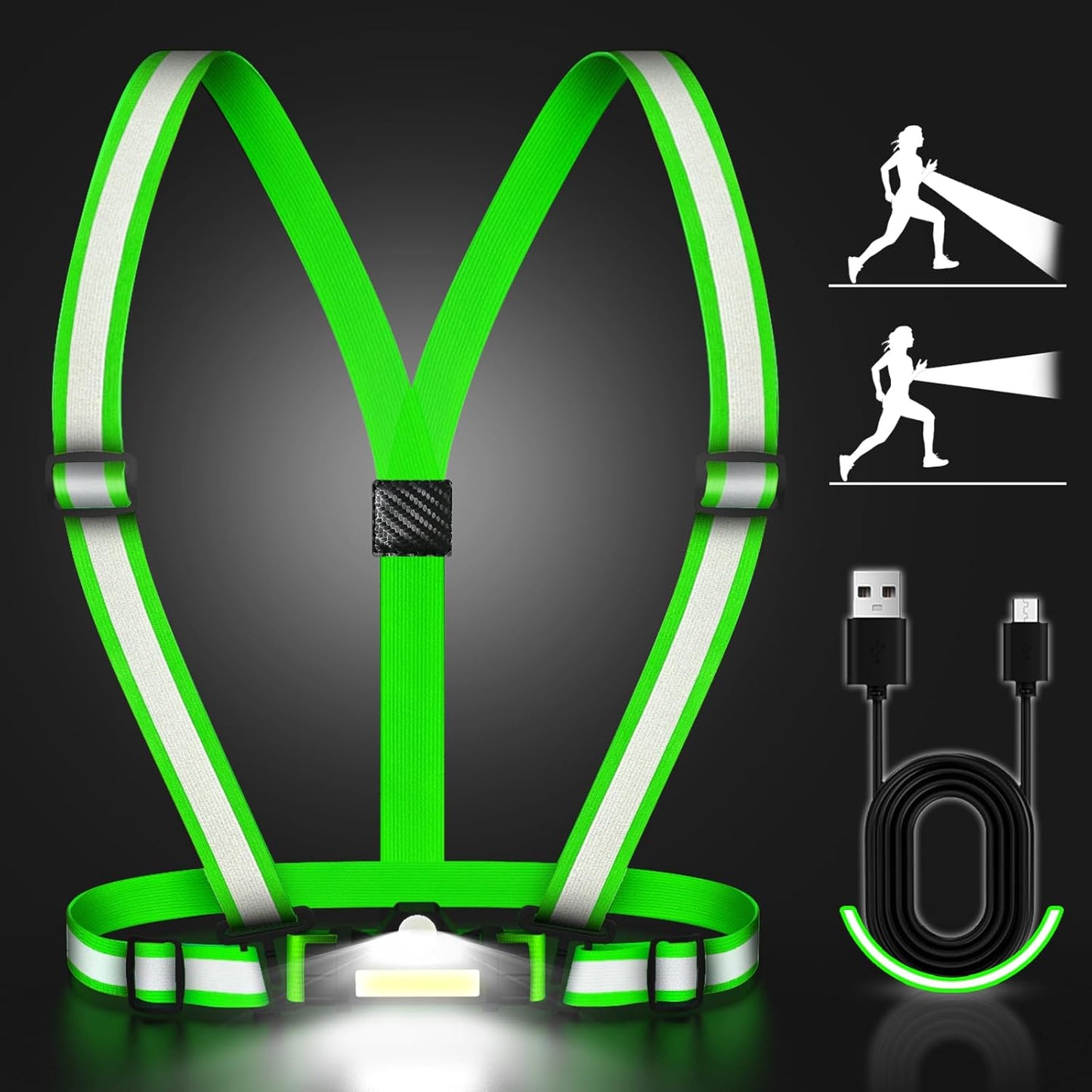 High Visibility LED Running Vest: Stay Safe & Seen!