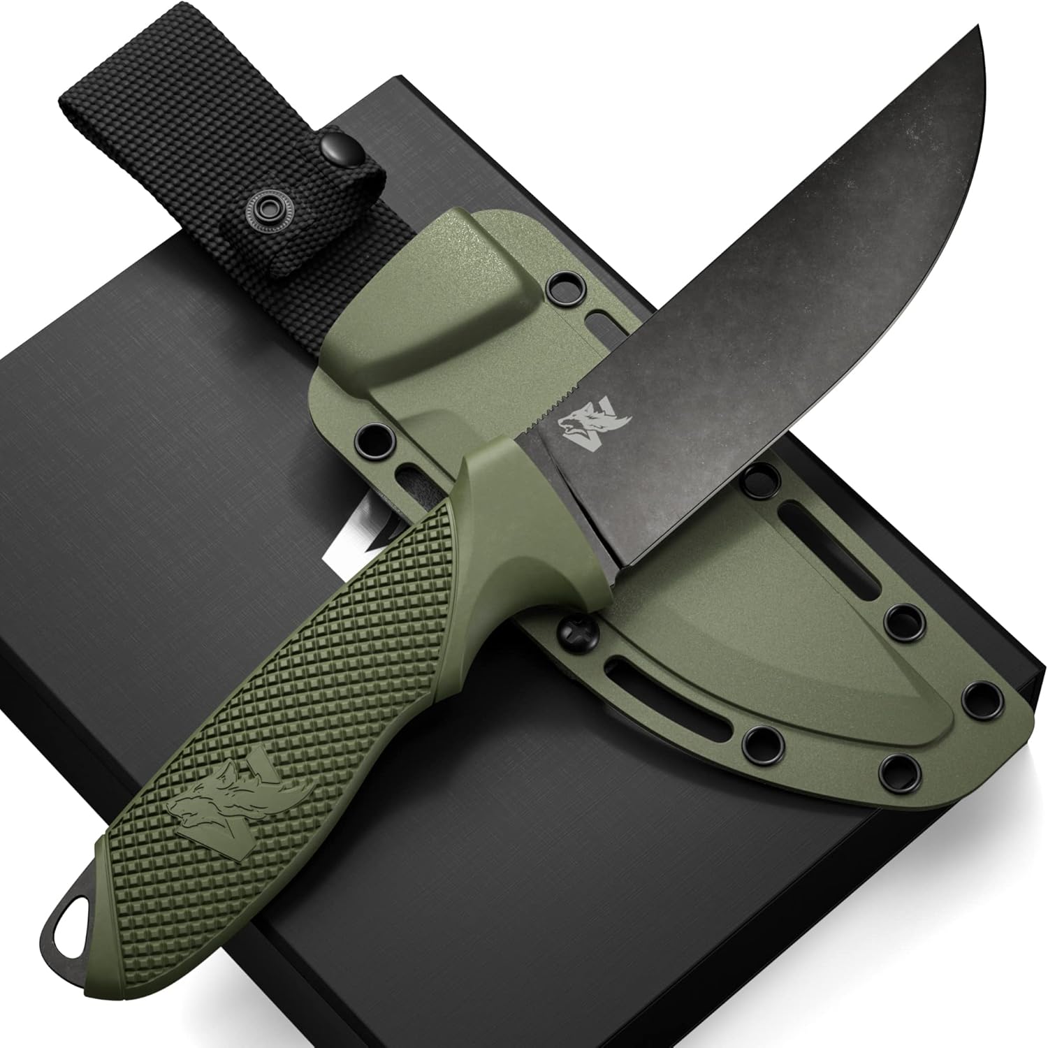 W-FLAT Full Tang Survival Knife - Tactical Fixed Blade EDC