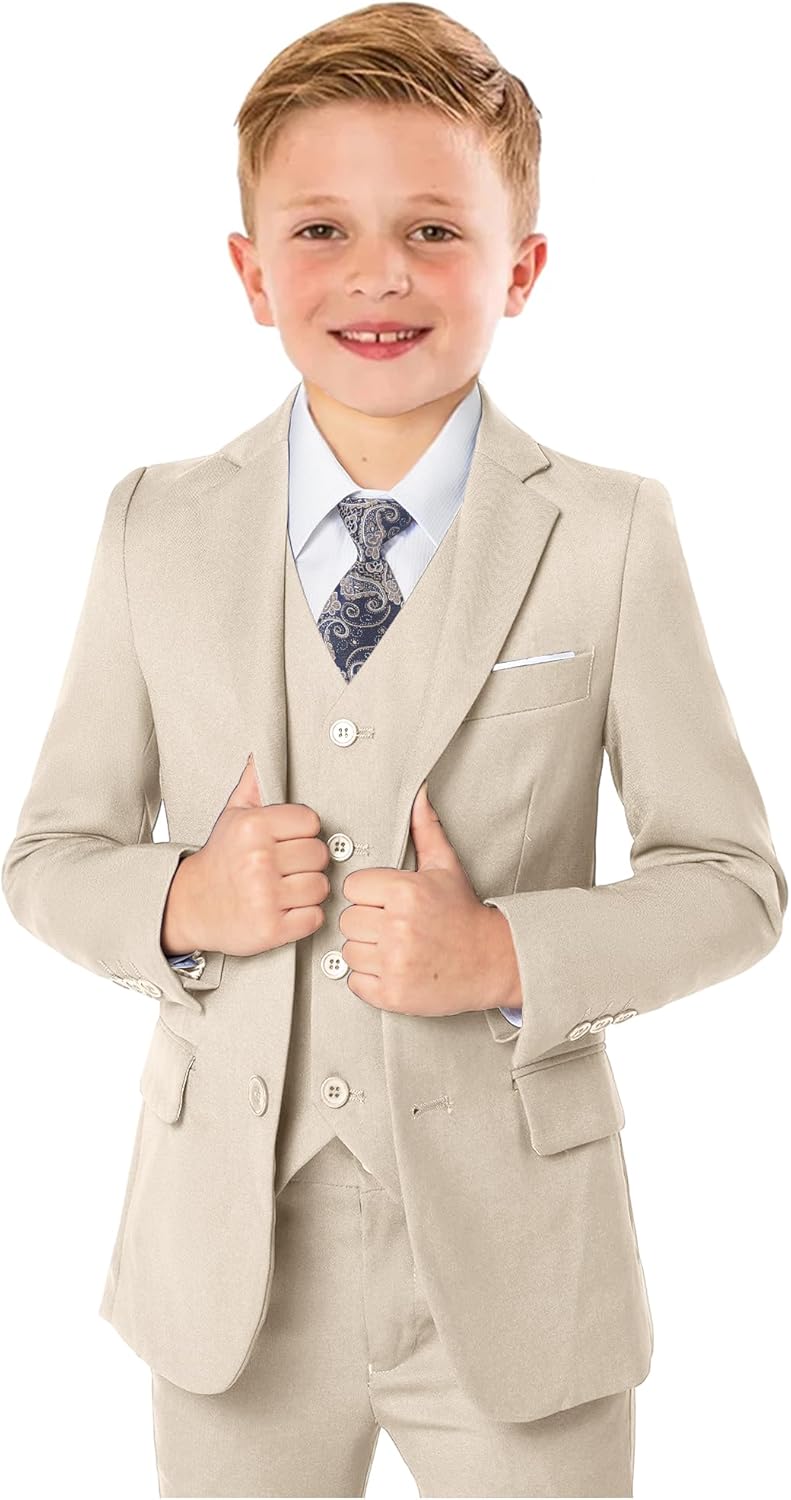Boys Formal Suit 5 Piece Set for Weddings and Special Events