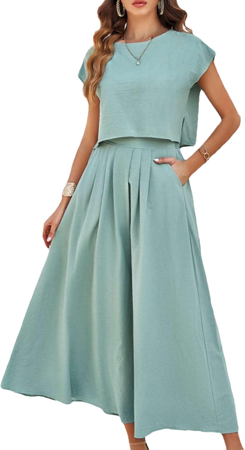 Mingzhu Womens 2 Piece Outfits Skirt Set for Summer Style