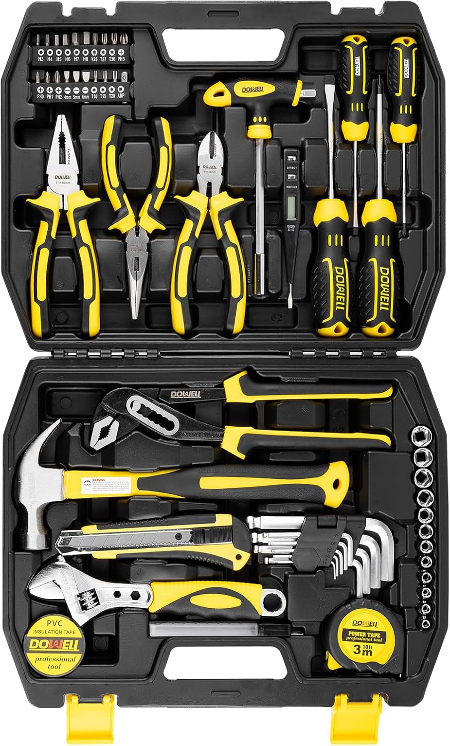 DOWELL Tool Set 62PCS Homeowner Tool Kit for All Repairs