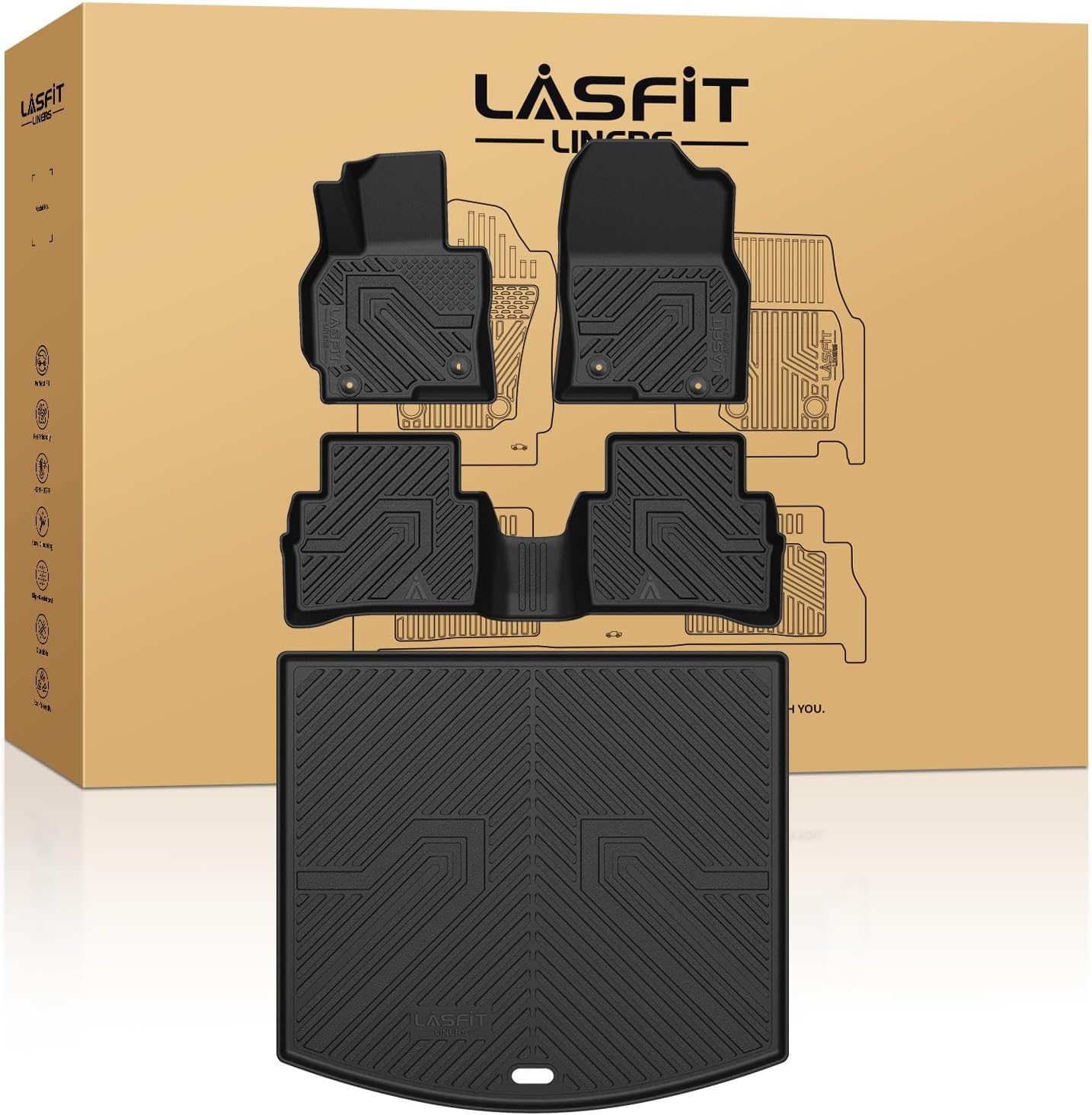 LASFIT Floor Mats & Cargo Mat for Mazda CX5 2013-2016