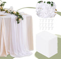 10Ft White Chiffon Table Runners 15 Pack - Sheer Wedding Decor