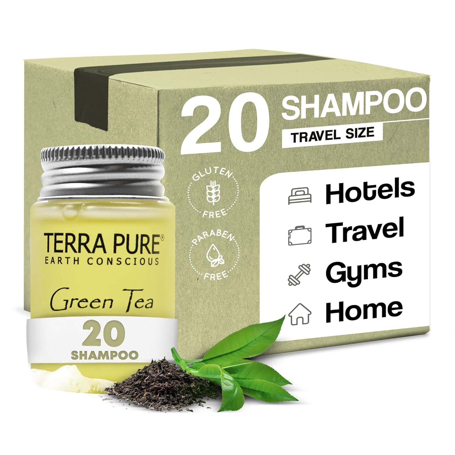 Terra Pure Travel Size Shampoo, Case of 20 - Luxurious Hair Care