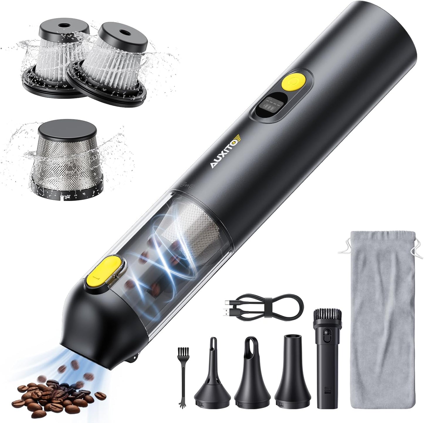 AUXITO Portable Car Vacuum - 14000Pa Powerful Suction