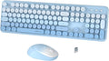 xUBOTIE Wireless Keyboard and Mouse Combo - Colorful Retro 104-Key