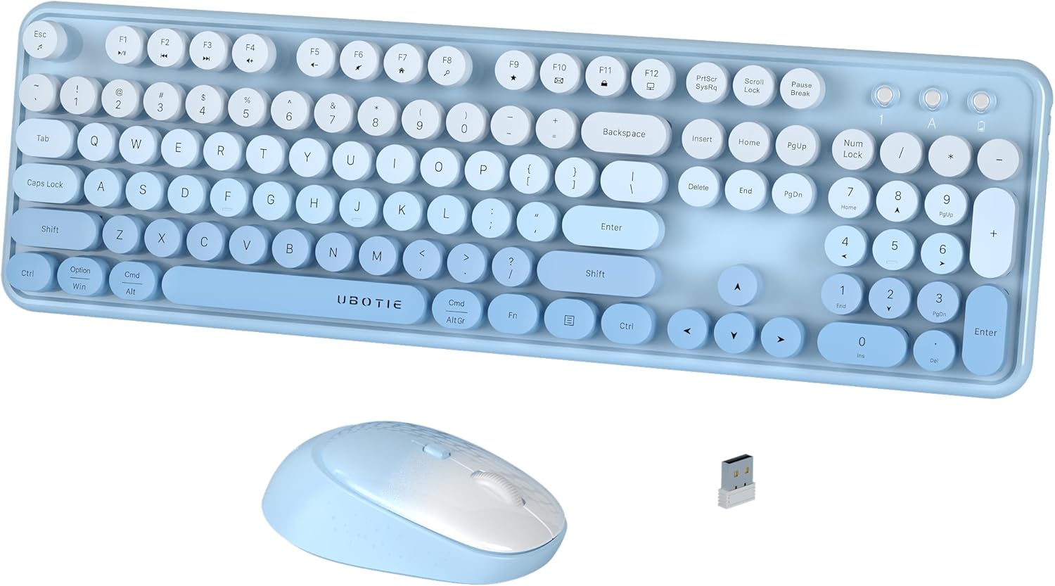 xUBOTIE Wireless Keyboard and Mouse Combo for Colorful Workspaces