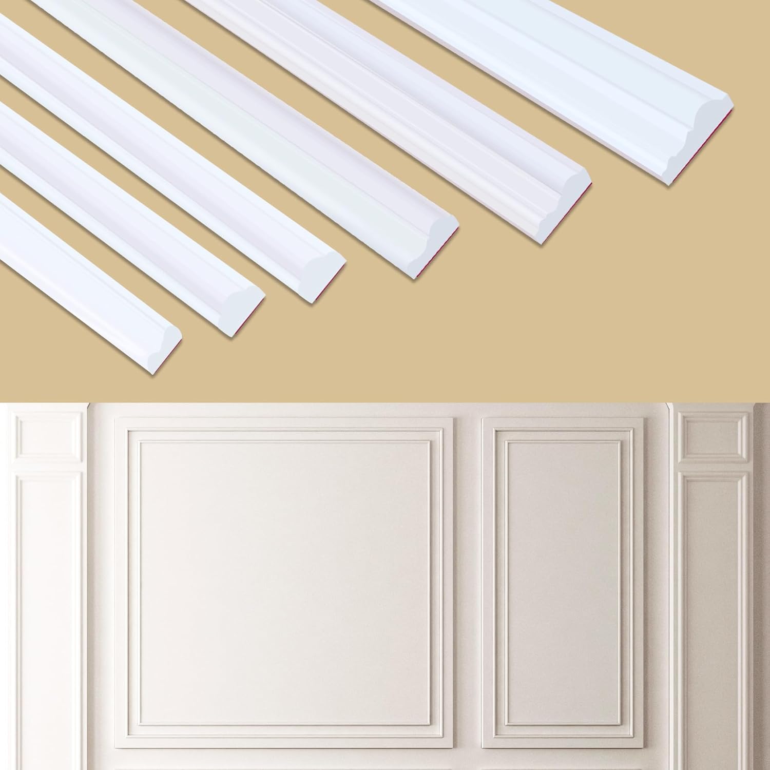 Peel and Stick Accent Wall Molding for Easy Interior Decoration