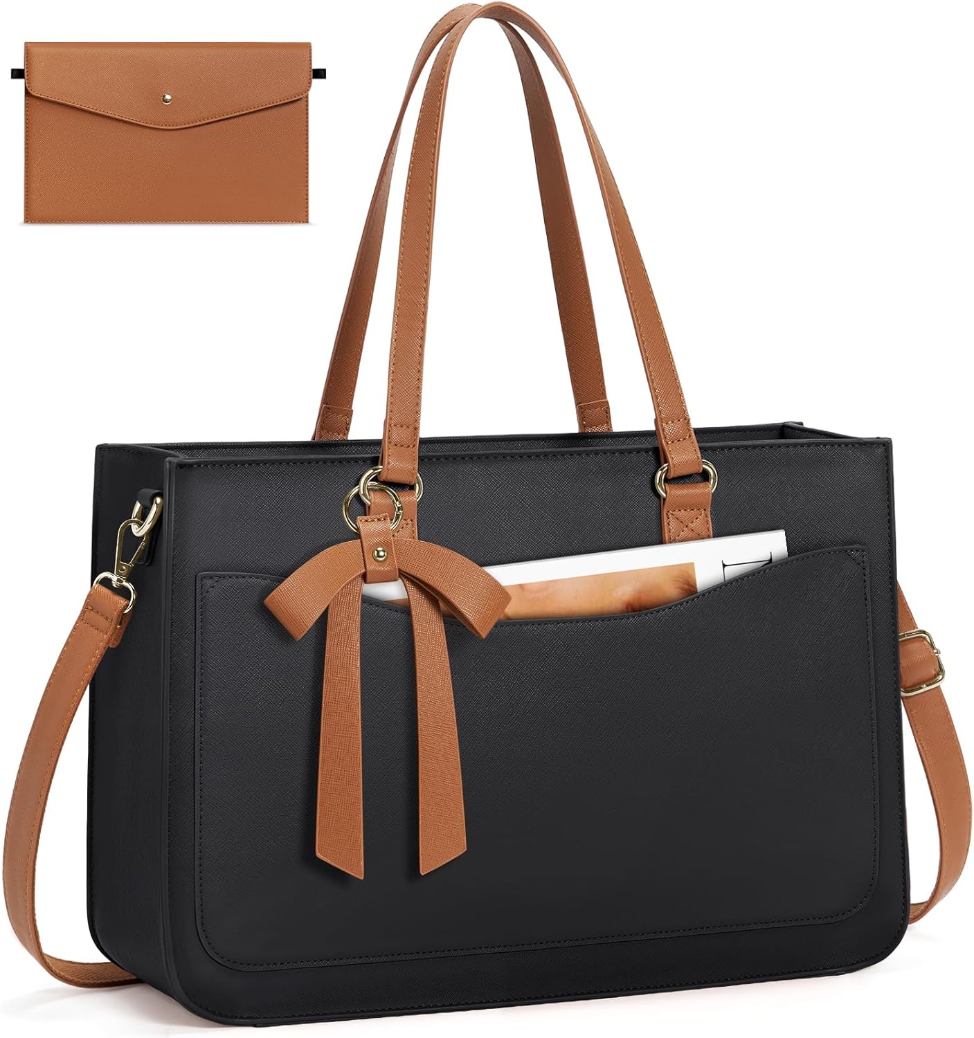 RAINSMORE Laptop Bag for Women: Stylish 15.6 Inch Tote