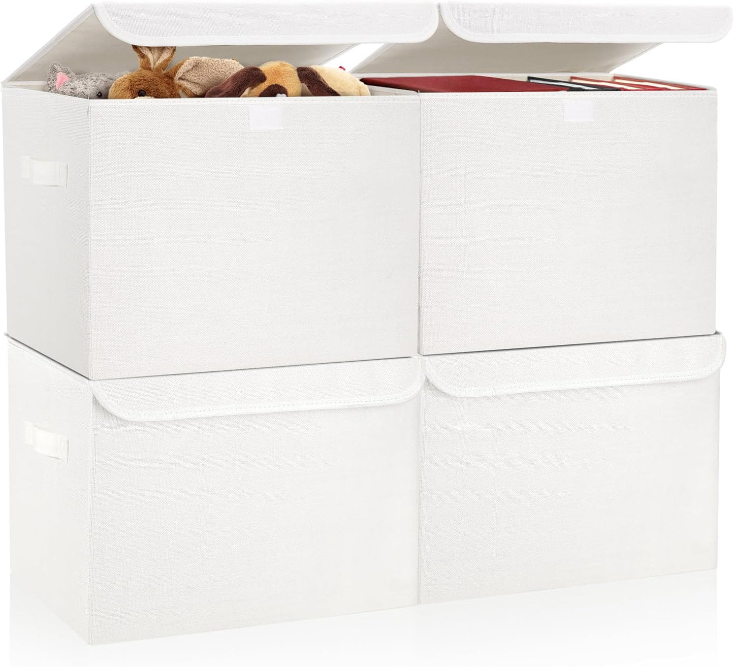 Large 22 Quart Foldable Storage Bin with Lid for Home Organization