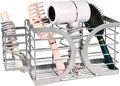 Light Gray Wall Mounted Hair Dryer Holder - Stylish Bathroom Organiser