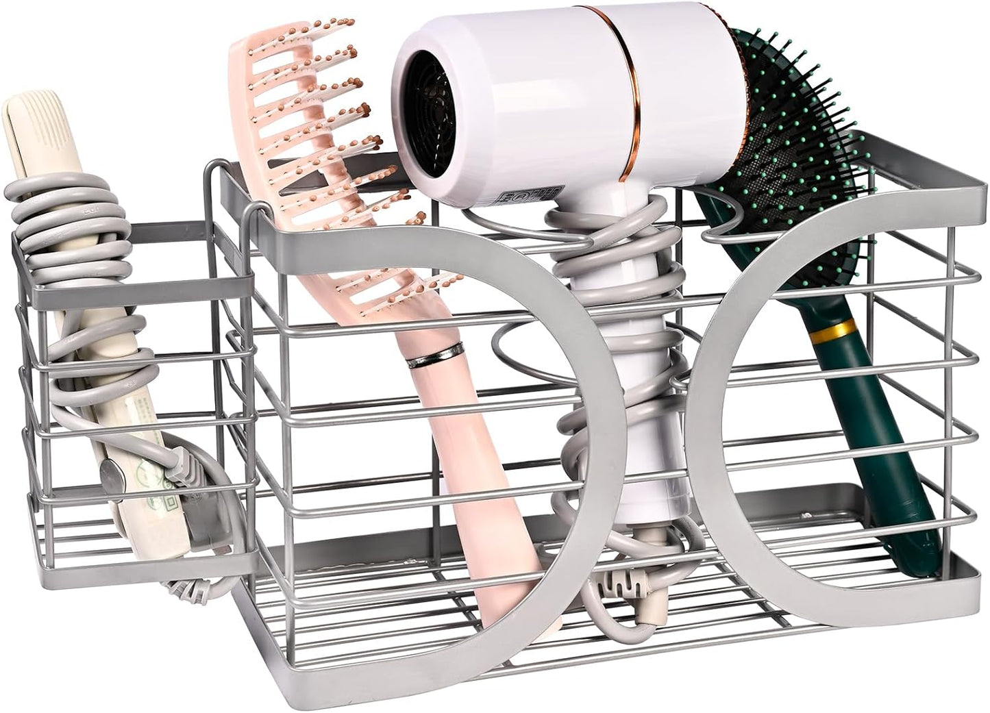 Stylish Hair Care Organizer - Elegant Gray Holder