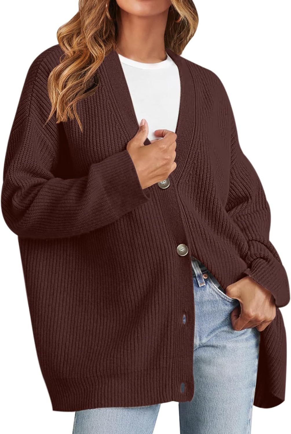 MEROKEETY Women's Oversized Cardigan Sweater for Fall 2025