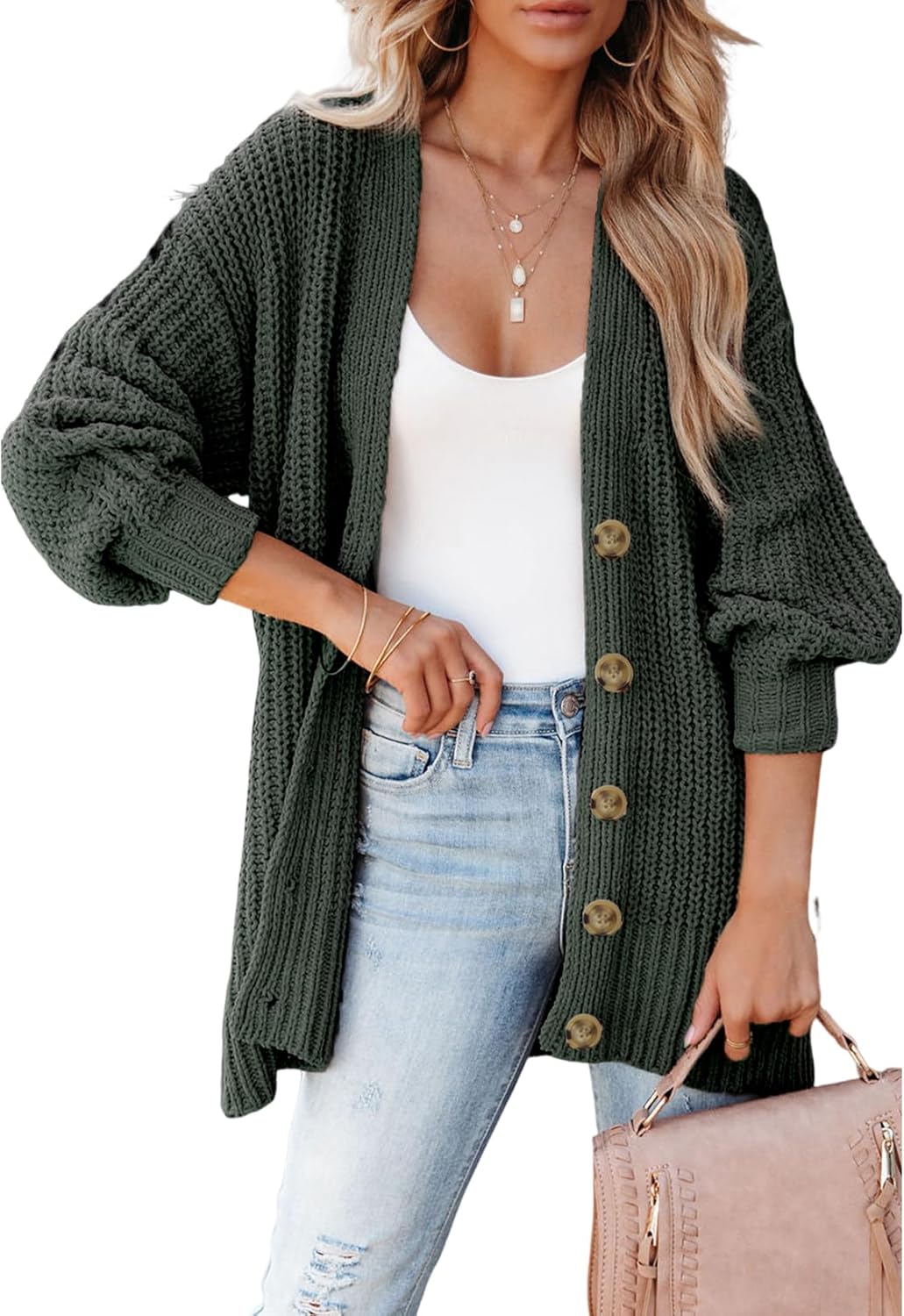 SHEWIN Womens Oversized Open Front Cardigan Sweater for All